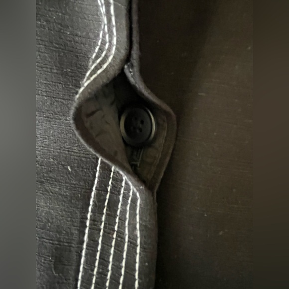 Zara black blazer jacket collared 3/4 sleeves two pockets stich accent US 10 - Picture 9 of 16